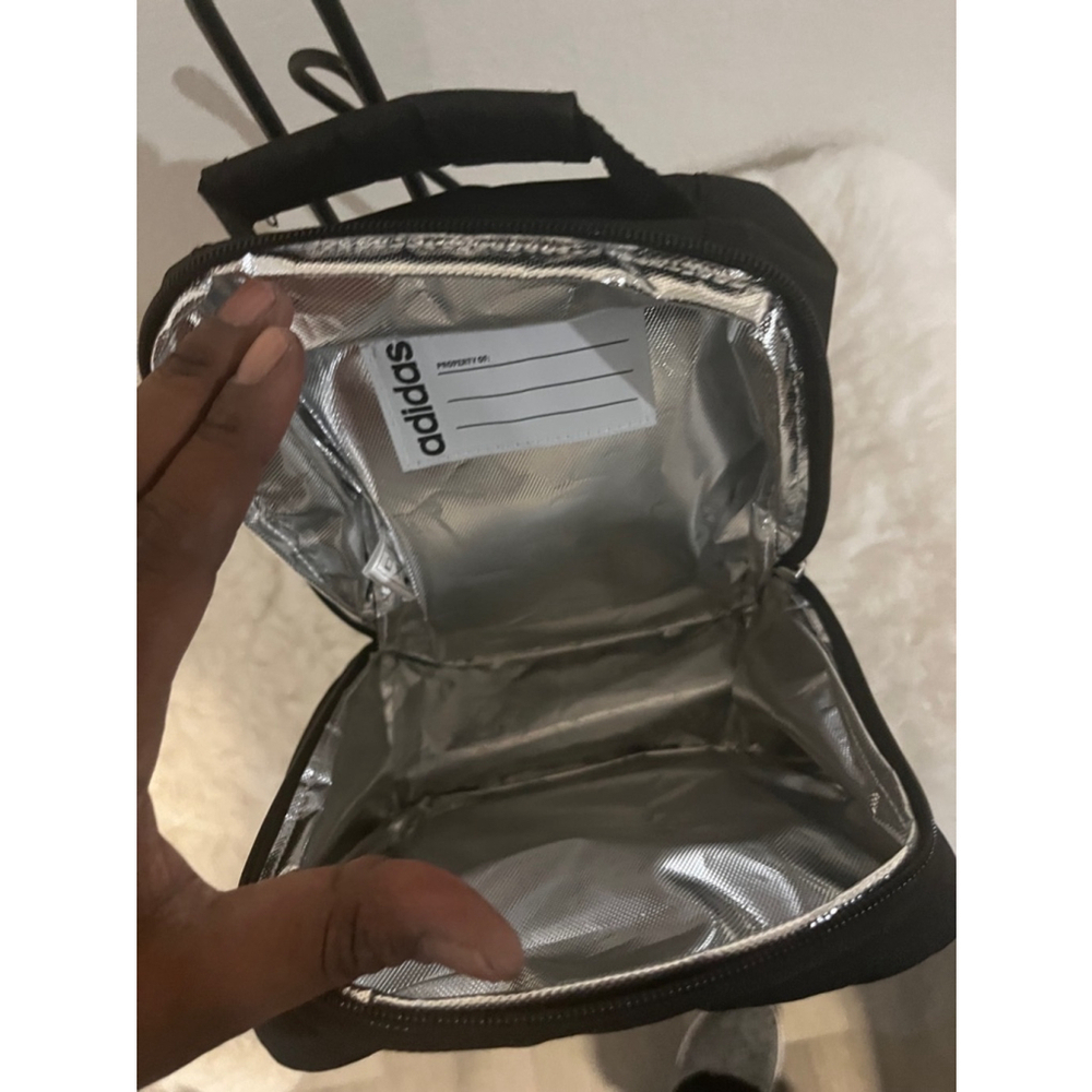 Adidas Santiago Unisex Insulated Small Lunch Bag Compact Black White Rainbow. - Picture 7 of 9